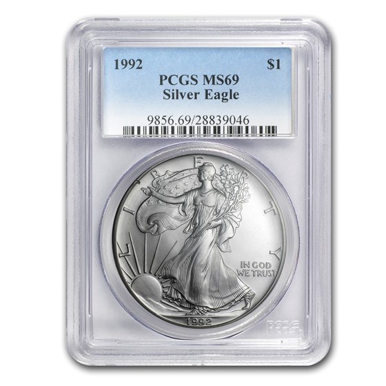 1992 Silver American Eagle MS-69 PCGS 1992 Silver American Eagle MS-69 PCGS